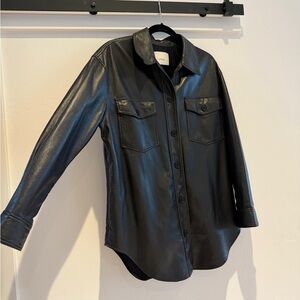 Wilfred Ganna Faux Leather Shirt Jacket ✨